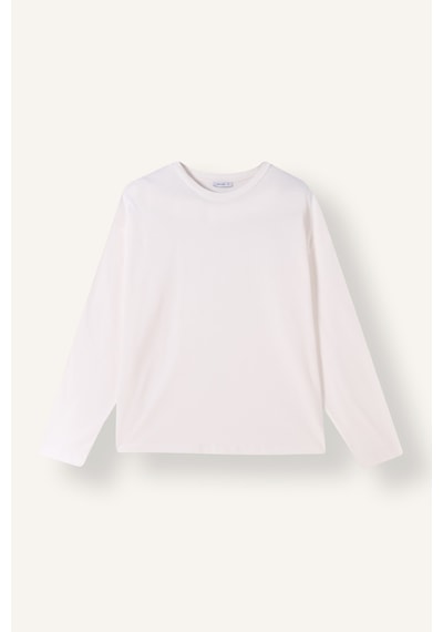 Defacto Loose Fit Bisiklet Yaka Uzun Kollu Basic Tişört I9309ax26auwt32 Beyaz-wt32