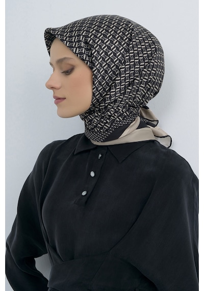 Armine Saf İpek Sura Eşarp-2026 İlkbahar-yaz- 950200d Siyah-Vizon
