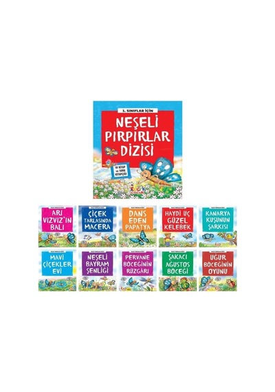 1. Sınıflar İçin Neşeli Pırpırlar Dizisi Seti - 10 Kitap Takım- Bıcırık Yayınları
