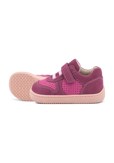 Rakerplus Bob Hakiki Deri Barefoot Cırtlı Lastikli Pembe Kız Bebek Sneakers Ayakkabı