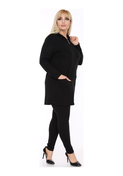 Kadın Siyah Büyük Beden Sweatshirt 2F-0428 Siyah
