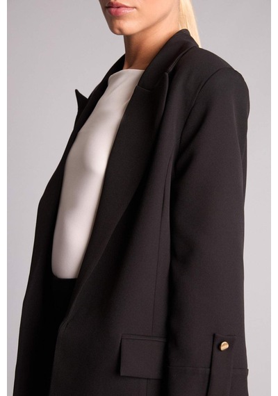 Defacto Oversıze Basic Siyah Blazer Ceket C3215ax26aubk81 Siyah-bk81