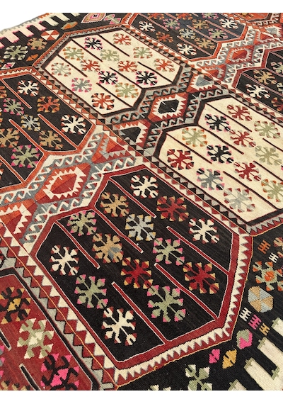 El Dokuma 155x300 Kök Boya %100 Yün Çift Kanat Malatya Kilimi  Teşhir Ürün