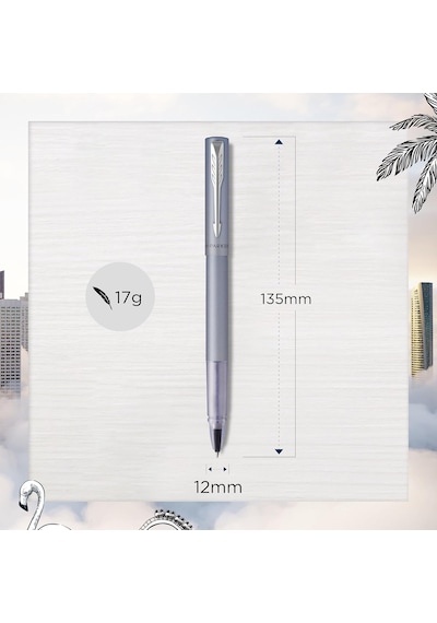 Parker Vector Xl Tükenmez Kalem Metalik Gümüş-mavi Vernik Pirin Çok Renkli
