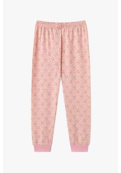 Penti Kız Çocuk Pembe Whisper Bows Pamuklu Uzun Kollu 2li Pijama Takımı