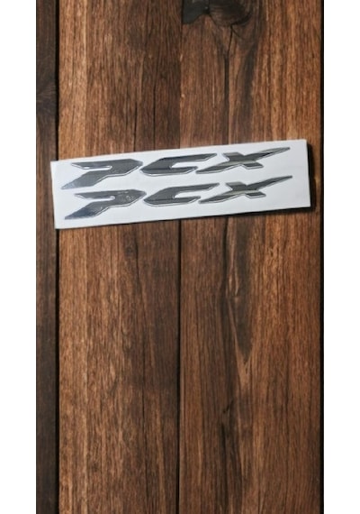 Pcx Amblem Logo 3d Sticker Yazı 2 Adet Set Gümüş Gri Renk Gümüş