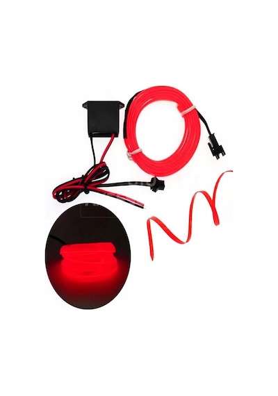 Neon Ip Led Kırmızı 2 Metre Oto Torpido Şerit Led