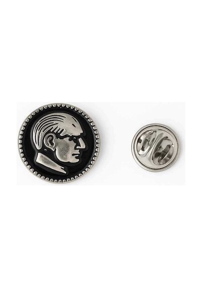 Atatürk Gümüş Ata Yüzü Atatürk Silüeti Altın Rozet Gri