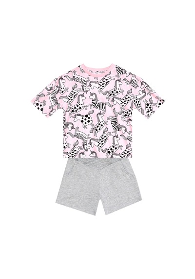 Unicorn Gang Kız Çocuk Yazlık Rahat T-Shirt Şort Takım