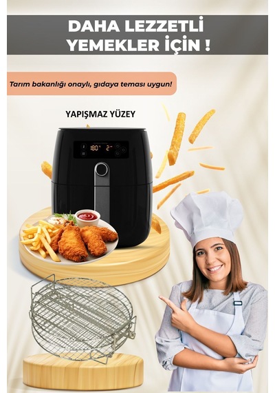Philips Air Fryer Xxl Uyumlu Üç Katlı Fritöz Izgarası 304 Paslanmaz Çelik