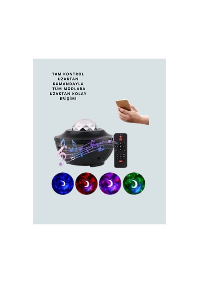 Astraltech Yıldız & Okyanus Dalga Projektörü Bluetooth / Usb Hoparlörlü Altın