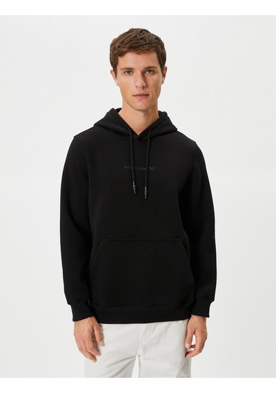 Koton Atatürk Baskılı Kapşonlu Sweatshirt 100.yıla Özel Siyah 4wam70491mk Siyah