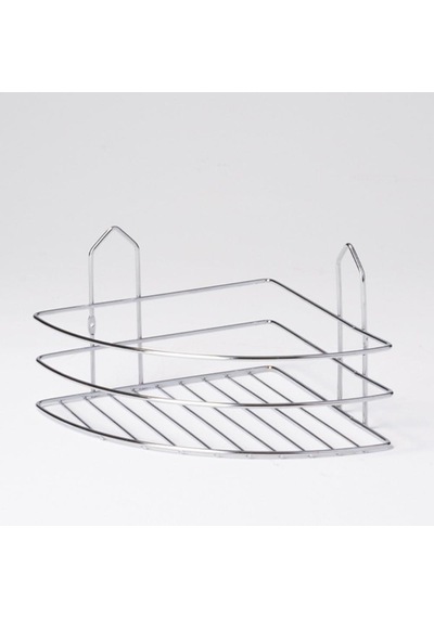 Efe Mark Premium Tek Katlı Köşeli Duş Rafı Paslanmaz Krom Krem