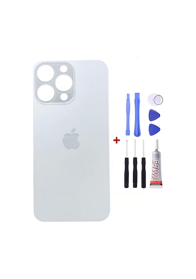 Apple Uyumlu iPhone 13 Pro Beyaz Arka Cam Kapak Arka Pil Kapağı