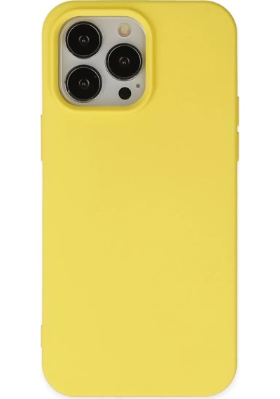 Newface Apple Apple iPhone Uyumlu  14 Pro Kılıf Nano İçi Kadife Silikon - Sarı