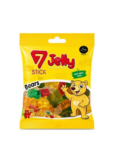 7 Stick Jelly Yumuşak Şekerleme Bears 80gr 24'li Paket