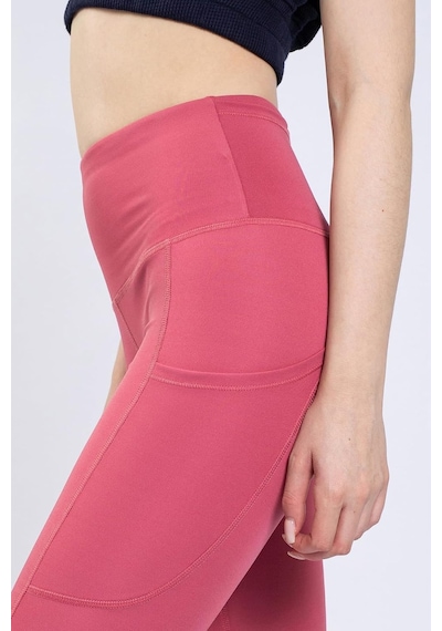 Snc Kadın Yüksek Bel Kapri Yoga Tayt, Polyester Spandeks, Toparlayıcı Özellikli, Cepli, Siyah, Spor Ve Günlük Kul Altın