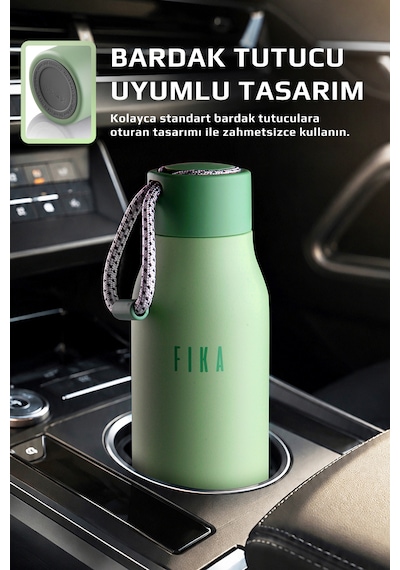 Neoflam Fika Rento Sızdırmaz Vidalı Kapaklı Geniş Ağızlıklı Kolay Taşınabilir Çelik Termos 600 Ml Mint Yeşili