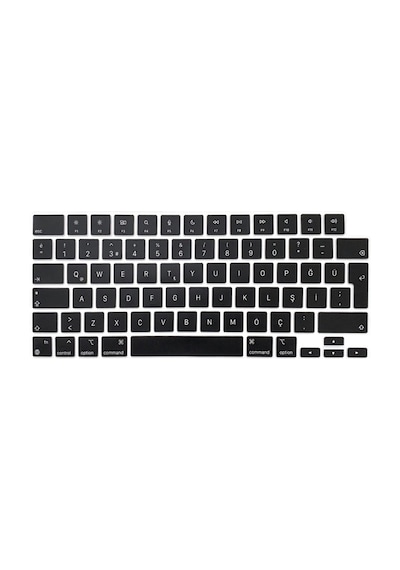 Arabulalaca Apple Uyumlu MacBook Pro 16.2 A2780 Türkçe Q Silikon Klavye Siyah
