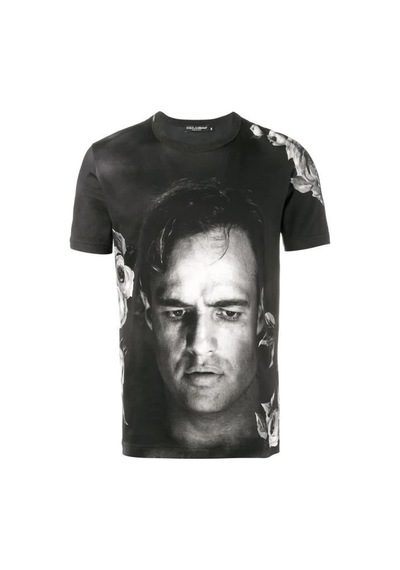 Dolce & Gabbana Dolce&Gabbana Homme Marlon Brando T-shirt G8GX8TFP719 Siyah