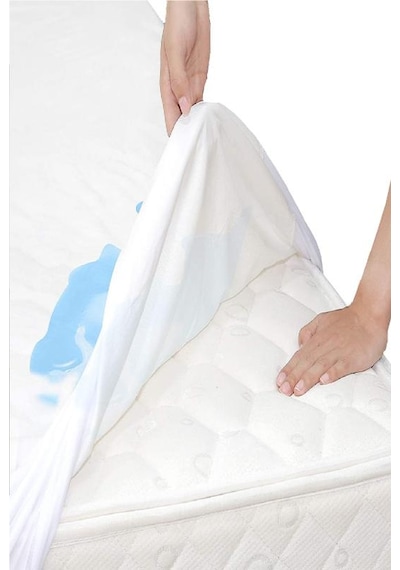 Bebesi 60x120 Cm Bebe Fitted Alez Pamuk Sıvı Geçirmez Beyaz