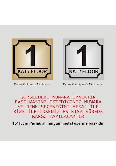 Apartman Kat Numarası 15 15cm