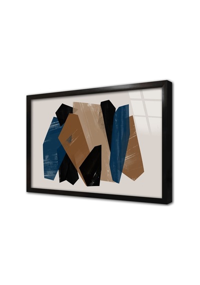 Dekoratif Geometrik Desenler Çerçeveli Cam Tablo-173478