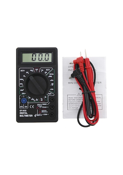 Siyah-profesyonel Dt832 Dijital Multimetre Lcd Dc Ac Voltmetre Ampermetre Ohm Test Cihazı Dt832 Multimetre Araçları Enstrümantasyon Elektrikçi