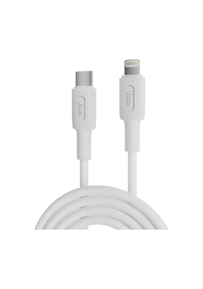 Juo JCBS272-W 27W USB Type-C To Lightning Apple Uyumlu iPhone iPad Silikon Hızlı Şarj ve Data Kablosu Beyaz 2 Metre