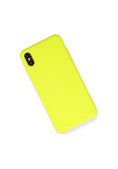 Newface - 481 - Apple iPhone Uyumlu Xs Max Kılıf Nano İçi Kadife Silikon - Csmo-tex - - Sarı