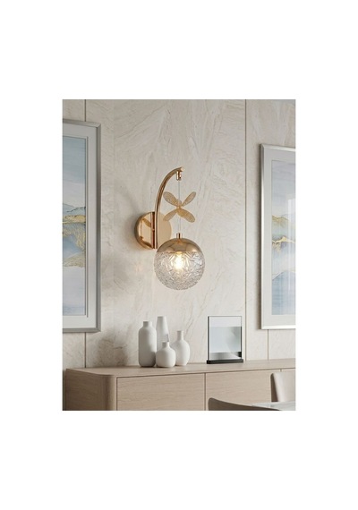 Küre Model Tekli Gold 3 Renk Modu Kristal Taşlı Salon Mutfak Yatak Çocuk Odası Aplik