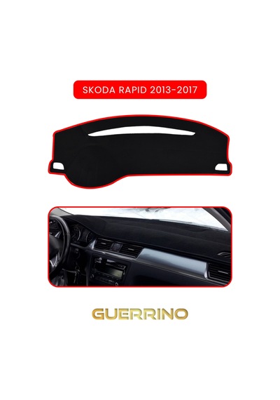 Skoda Rapid 2013-2017 Torpido Koruma Halısı Kırmızı Kenar