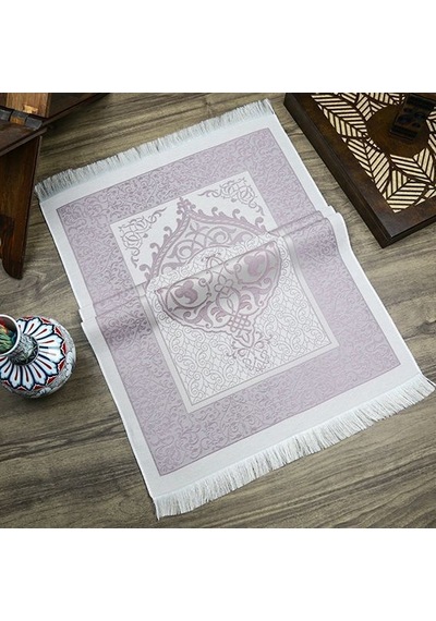 Hediyelik Kuran-ı Kerim, İnci Tesbih, Seccade, Asetat Kutulu 25x18 Cm Mevlid Paketi- Mor