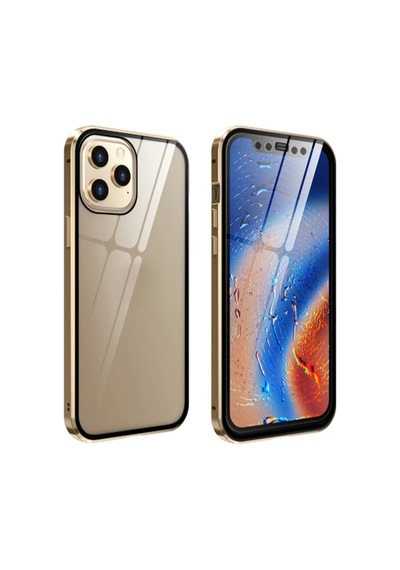 Apple Uyumlu iPhone 12 Pro Mıknatıslı 360 Derece Ön Ve Arka Cam Full Korumalı Manyetik Kılıf- 5775 Çok Renkli