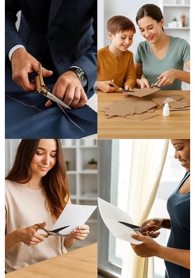 Lexroo Taksun Profesyonel Makas, No.1250, Paslanmaz Çelik, Karton, Kumaş Kesimi, Ergonomik
