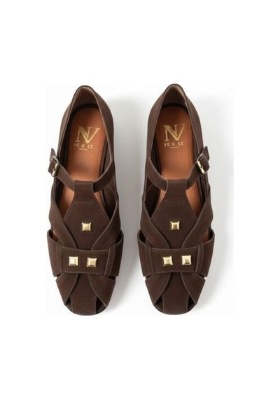 Ne&ve Shoes Kahve Süet Aksesuar Detaylı Tokalı Kadın Sandalet Kahverengi Ne&ve Shoes Kahve Süet Aksesuar Detaylı Tokalı Kadın Sandalet Kahverengi