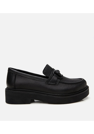 Hotiç Kadın Deri Siyah Tokalı Klasik Loafer 01ayh306690a100 Siyah