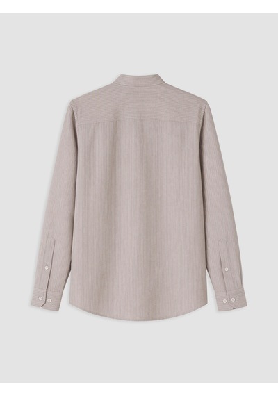 Lcwaıkıkı Classic Mürdüm Regular Fit Çizgili Gabardin Erkek Gömlek