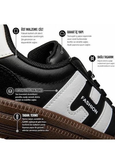 Tuğba Ortopedi 3425 Genç Sneaker Siyah