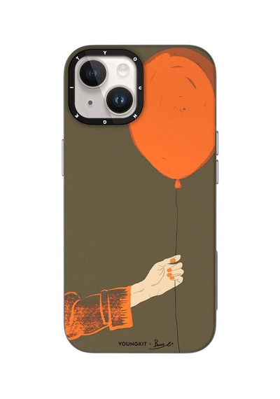 Apple Uyumlu iPhone 13 Kılıf Magsafe Şarj Özellikli Youngkit Orange Serisi Flying Balloon Kapak Turuncu