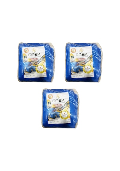 Emek Çadır Kumaşı Branda Tente Uv Güneşlik Gölgelik Koruma Yağmur Su Geçirmez - 2x5 Metre - 3 Paket
