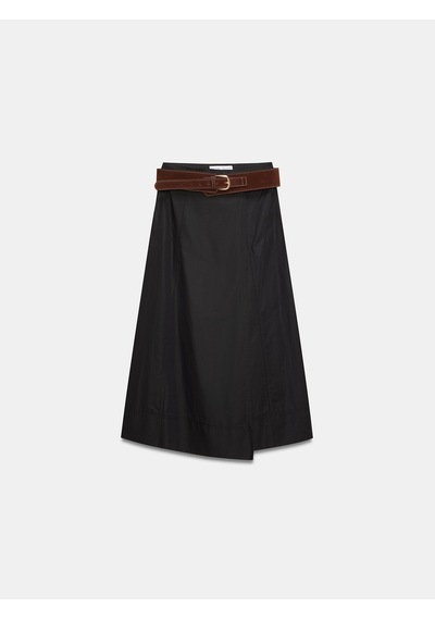 Dilvin 81076 Kemerli Midi Etek-siyah