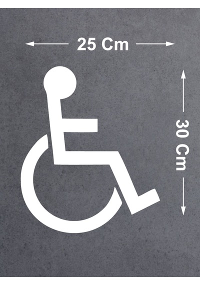 Engelli İşareti Sticker - Araba Oto Motosiklet Cam Sticker - 00094 30x25 Cm