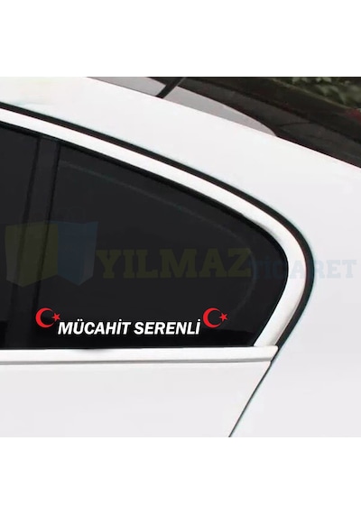 Kişiye Özel Isim Türk Bayrağı Oto Sticker Yapıştırma Etiket 2 Ad