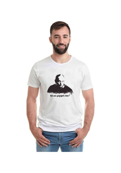 Ismail Abi Baskılı Beyaz Erkek Tshirt