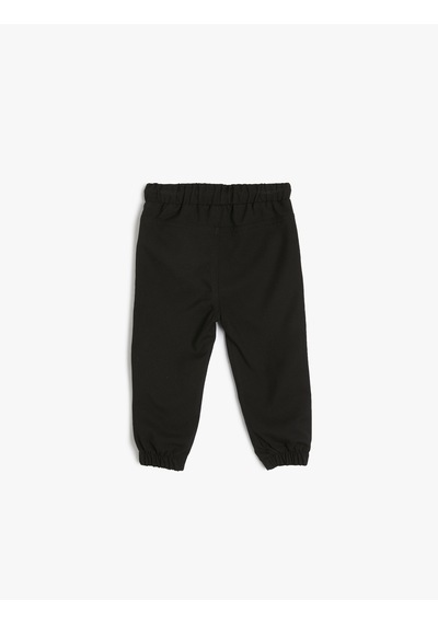 Koton Jogger Pantolon Cep Detaylı Beli Bağlamalı Siyah 4smb40114tw
