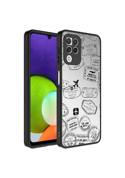 Galaxy A22 4g Kılıf Aynalı Desenli Kamera Korumalı Parlak Zore Mirror Kapak Seyahat
