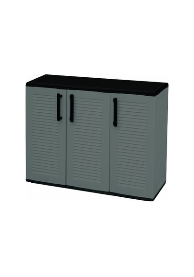 ÜÇ KAPAKLI KOYU GRİ PLASTİK BAHÇE DOLABI 102X37X84 E101/B Diğer
