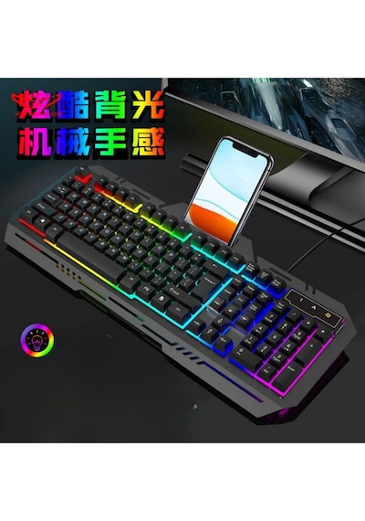 Togo Rainbow Oyuncu Klavye Mouse Seti Usb Girişli Kablolu 2in1 Gaming Set