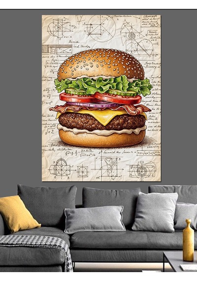Ahşap Tablo Hamburger Yapımı Teknik Çizim